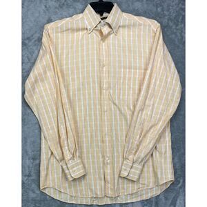 Paul & Shark Yachting Mens Medium‎ Button Up Shirt Long Sleeve White Yellow